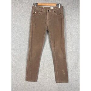 AG Adriano Goldschmied Corduroy Pants 28 R Brown The PRIMA Mid Rise Cigarette
